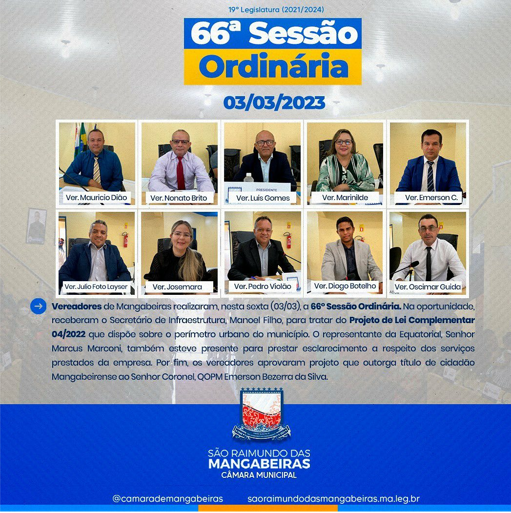 Confira resumo da 66° Sessão Ordinária (03/03)